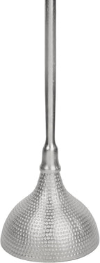 JONATHAN Y Ava Marble Top Drink Table with Hammered Nickel Pedestal, 23.75" Tall Round Martini Side Table for Small Spaces, Contemporary Metal Accent Cocktail Stand for Living Room END4001B