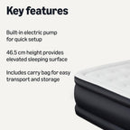 Amazon Basics Inflatable Air Mattress, Twin Size, 18 inch Height, with Built-in Electric Pump