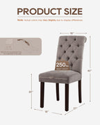 Dining Chairs Set of 2, Button Tufted Parsons Upholstered Chairs with Solid Wood Legs, Mordern Fabric Kitchen Chairs for Dining Room