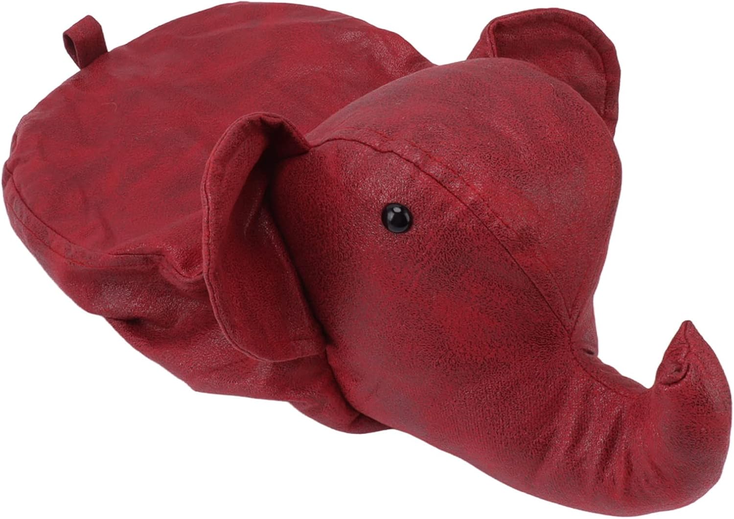 Animal Footstool, Cute Elephant Shaped Ottoman with Soft Padded Cushion and Non Slip Feet, Kids Footstool for Bedroom Living Room Entryway (Red)