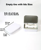 Small Metal Box With Lid-Cookie Tins Metal Tins With Lids Lens Wipes Storage Container Mini Portable Box,Empty Hinged Tin,For Organize Mint Candy Jar,Sewing (White, 6 Pcs 3.7" x 2.4" x 0.9")