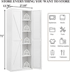 Extra Tall 2-Door Metal Storage Cabinet, 71-Inch Pantry Cabinet with Adjustable Shelves, 180 lbs Capacity, Large Steel Locker for Kitchen, Pantry, Utility Room