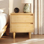 Nectar Bamboo Nightstand, Natural, 23" Height, Japanese Joinery | Bamboo Wood, Artisinal Japense Joinery, 2-Smooth Gliding Drawers, No-Tool Assembly