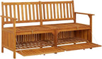 Bench Natural Wood Solid Acacia Wood 58.3 in Bench Rectangular,Rustic Storage Bench Solid Acacia Wood, Spacious Seating & Generous for Gardens, Patios & Entryways Patio Furniture
