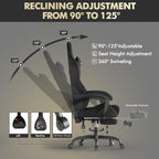 Gaming Chair with Footrest Massage Lumbar Cushion, Velvet Fabric Ergonomic Computer Office Chair, High Back Adjustable Recliner for Adults, Racing Style Video Gaming Chairs, for Home Streaming, Black