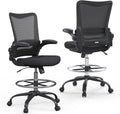 Drafting Chair,Tall Office Chair for Standing Desk,Office Drafting Chair with Footrest Ring,High Office Chair with Tilt Back,Extra Tall Office Chairs with Flip Up Armrest