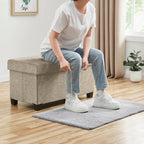 Ornavo Home 30 Inch Storage Ottoman, Large Storage Bench, Ottoman with Storage with Legs, Foot Rest Stool, Bedroom Bench - Tan/Taupe