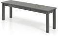 Moccha HDPE Outdoor Bench, 55" Patio Bench with Slatted Seat &750 Lbs Capacity, Weatherproof Outside Seating Furniture, 2-3 People Backless Garden Bench, Loveseat for Entryway, Porch, Lawn & Backyard