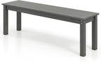 Moccha HDPE Outdoor Bench, 55" Patio Bench with Slatted Seat &750 Lbs Capacity, Weatherproof Outside Seating Furniture, 2-3 People Backless Garden Bench, Loveseat for Entryway, Porch, Lawn & Backyard