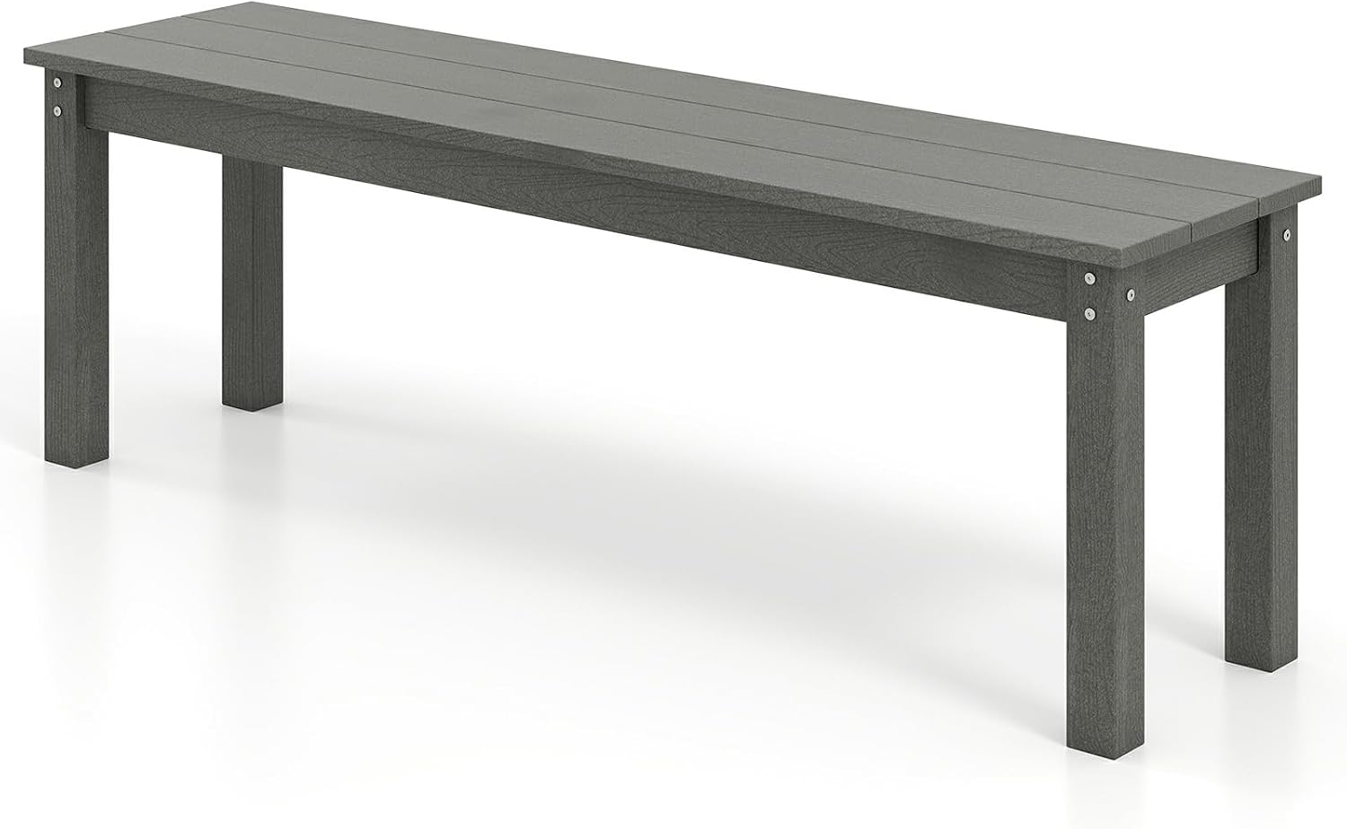 Moccha HDPE Outdoor Bench, 55" Patio Bench with Slatted Seat &750 Lbs Capacity, Weatherproof Outside Seating Furniture, 2-3 People Backless Garden Bench, Loveseat for Entryway, Porch, Lawn & Backyard