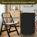 Folding Chair Cover,Water Resistant Folding Chairs Storage Bag with Handles for Metal,Plastic and Wood 2 Pack