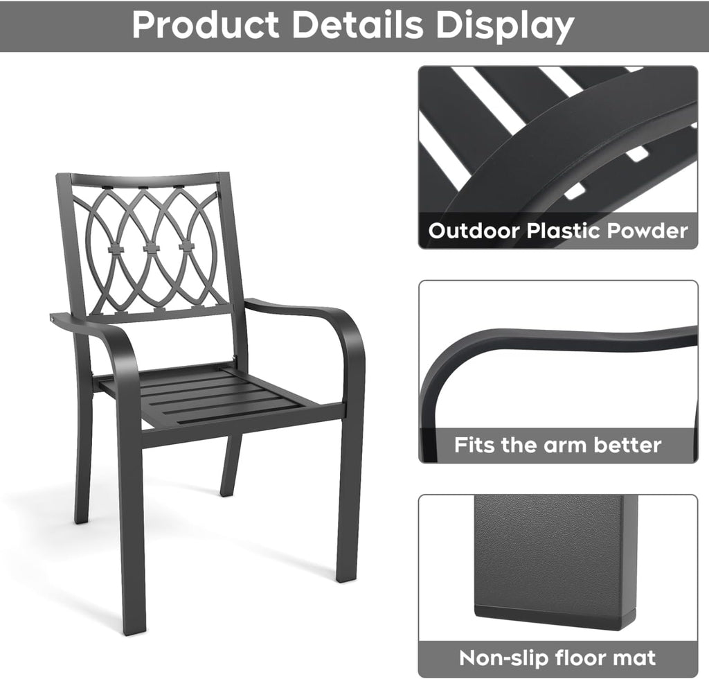Heavy-Duty Metal Chair with Breathable Design