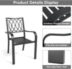 Heavy-Duty Metal Chair with Breathable Design