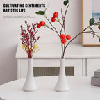 2-Piece White Matte Ceramic vase Set, Farmhouse Decoration, Decorative vase, Suitable for Kitchen, Bedroom, Office, Living Room, Bathroom, and Shelf Center Dining Table Decoration