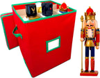 Large Christmas Nutcracker Storage Container with Adjustable Dividers，16.5in Tall Xmas Ornament Storage Box Can Hold 9 Nutcracker & Figurine for Holiday Decor Storage