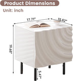 Nightstand Set of 2, Unique Design Side Table Set, Small Bedside Accent Table with Storage and 4 Metal Legs for Bedroom,Living Room and Small Spaces