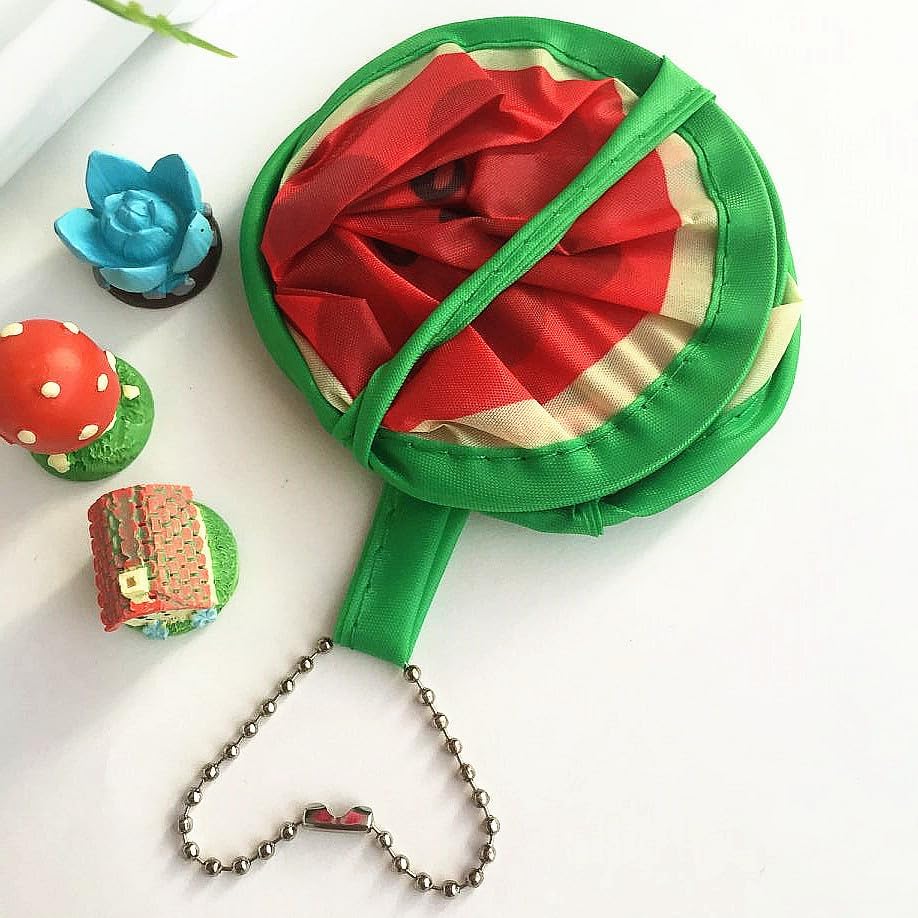 4pcs Round Foldable Hand Fans,8.26Inches Fruit Style Handheld Folding Fan Portable Cooling Fans for Summer Events, Outdoor Travel, Festival Party Decorations,Watermelon + Orange + Kiwi + Lime