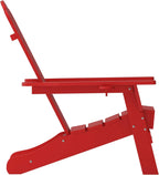 Taylor & Logan Nellis Adirondack Chair with Cup Holder, Weather Resistant HDPE Adirondack Chair in Red