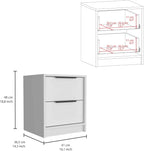 16" 2-Drawer Side Tables, End Table with Stain-Resistant Finish, Accent Table for Compact Spaces, White