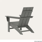 POLYWOOD Modern Adirondack Chair – All-Weather Outdoor Lawn Adirondack Chairs – HDPE, Fade-Resistant & Durable Outdoor Furniture – For Patio, Deck & Fire Pit Chairs – Grey