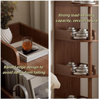 Solid Wood Side Tables Multi-Layer Storage Rack Bedside Table End Table Bookshelf for Living Room Office Lightweight(24cm)