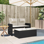 Garden Bench Black and Cream White,Reclining Garden Bench with Adjustable Armrests for Outdoor Comfort Patio Furniture