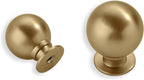 10 Pack 100% Solid 1 inch(25mm) Brushed Brass Cabinet Knobs Decorative Bi-Fold Door Knob Outside Diameter Diecast Bathroom Cabinet knobs