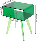 Acrylic Nightstand Side Table with Storage Shelf, Modern End Table for Living Room, Transparent Small Bedside Table for Bedroom, Home Decor, Living Room