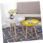ARTIBETTER Modern Mini Round Yellow End Table, Nordic Style Small Indoor Beverage Side Table for Living Room, Balcony, and Bedroom Use