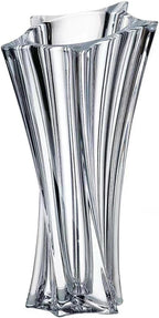 Crystal Glass Vase – Heavy Crystal Vase for Flowers with Weighted Bottom, Thick Durable Decorative Vases for Modern Home Decor, 9.8″ 3.5lb Clear Centerpiece (Transparent)