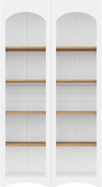 39.3" D*12.4" W*72" H Corner Freestanding Kitchen Pantry Set of 2 with 4 Shelves, Modern Minimalist, Rectangular Storage Cabinet, for Living Room, Dining Room, White