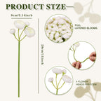 32Pcs Ranunculus Artificial Flowers, Ivory White Faux Silk Mini Peonies Bulk – Fake Wedding Flowers for DIY Bouquet, Home Decor, Bridal Shower & Centerpieces