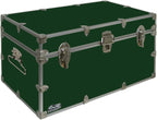 C&N Footlockers - Large Undergrad Storage Trunk - Made in the USA - Only STEEL Footlocker on Amazon - Durable Chest with Lid Stay - 32 x 18 x 16.5 Inches (Dark Green)