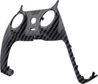 eXtremeRate Graphite Carbon Fiber Pattern Decorative Trim Shell Compatible with p s 5 Controller, DIY Replacement Clip Shell, Custom Plates Cover Compatible with p s 5 Controller with Accent Rings