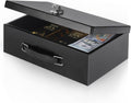 xydled Fire Resistant Safe Fire Safe Box with Key Lock for Home Office Security Storage for Valuables Documents,12.8 x 8.5 x 4.5 Inch,Black