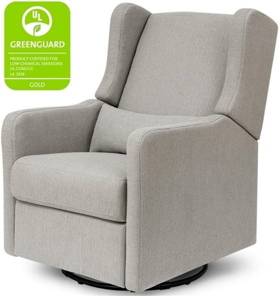 DaVinci Carter’s Arlo Glider Recliner Nursery Chair - Water & Stain Resistant Glider Rocking Chair for Nursery - GREENGUARD Gold, FSC & Certi-PUR US Certified - Cozy Swivel Rocker Recliner - Grey