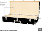 Rhino Trunk & Case Trundle Home Storage & College Trunk - 44”x20”x12” - 1500+ lbs Capacity. USA Made Secure Under-Dorm Bed Footlocker for Clothes and Food, and Underbed Shoe Storage Box