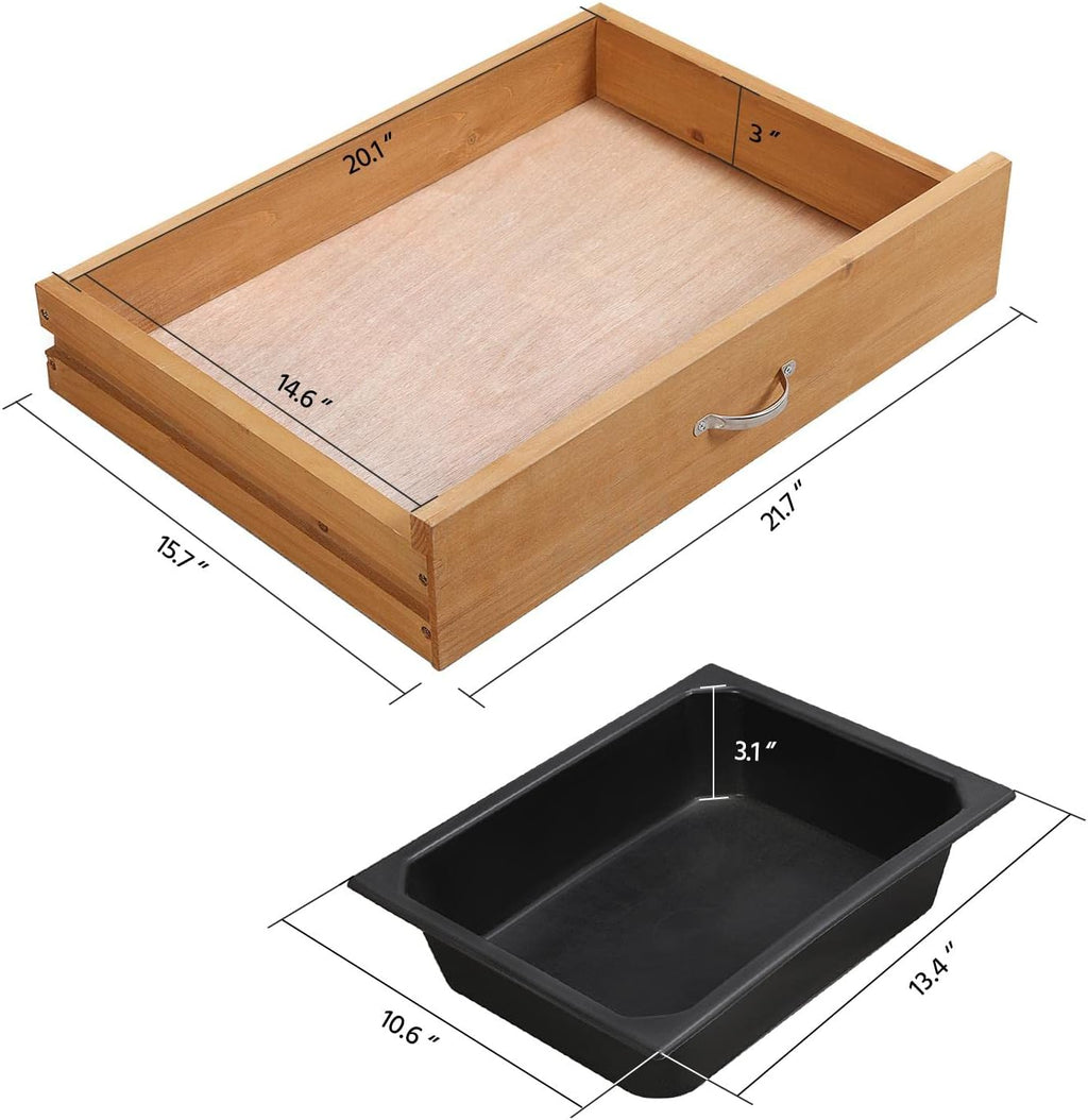 Topeakmart 45.2x17.7x47.6'' (LxWxH) Potting Benches Outdoor Garden Potting Table Work Bench with Removable Sink Drawer Rack Shelves Work Station, Wood