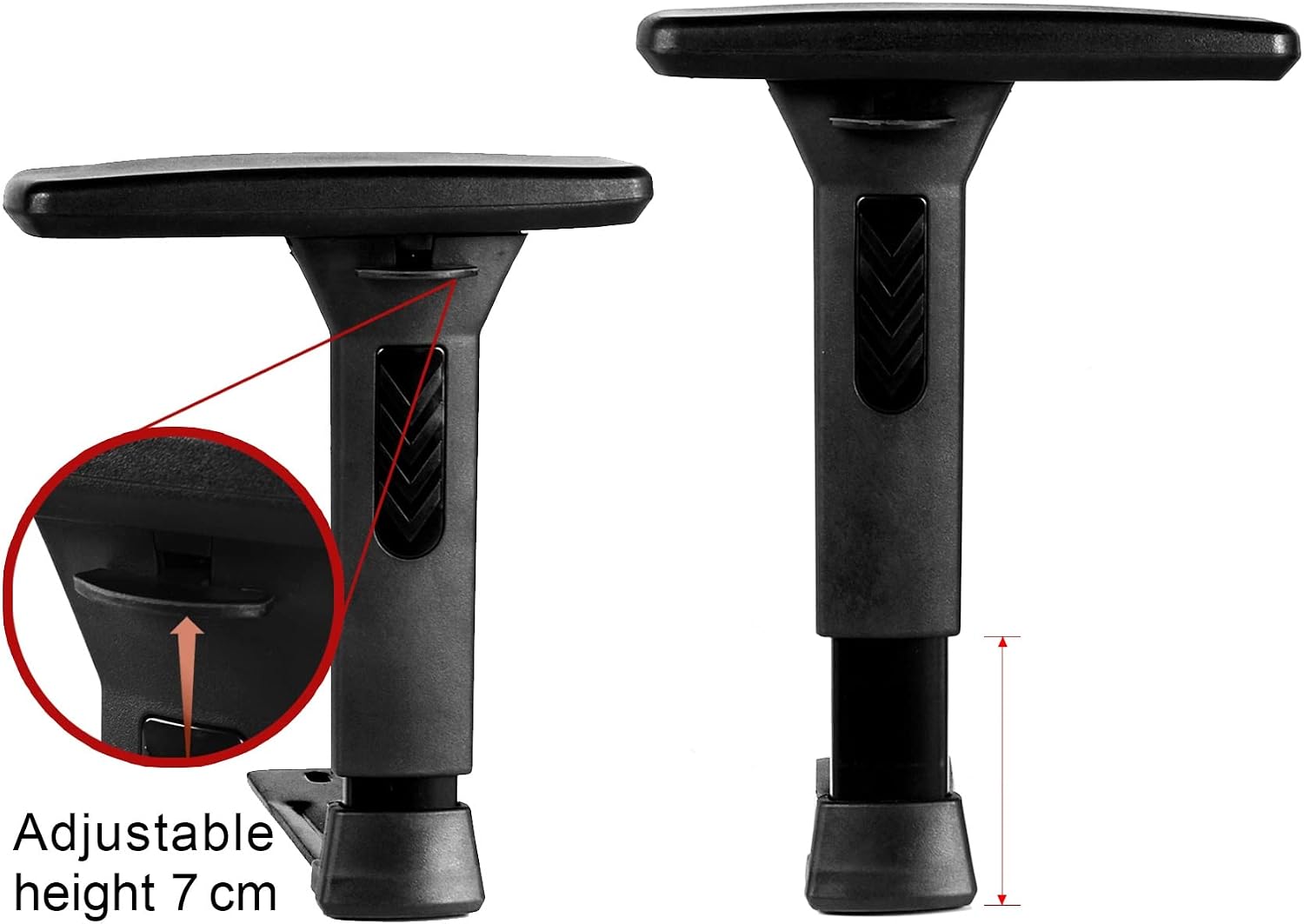 3D Adjustable T-Arms Armrest Pair Upright Bracket Replacement Parts Fits Most Office Gaming Chairs