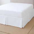 Twin Bed Skirt 18 Inch Drop, Pleated Dust Ruffle with Split Corners, 3-Sided Easy Fit Bed Skirt with Platform, Ultra-Soft Microfiber, Wrinkle Resistant, Tailored Fit, White