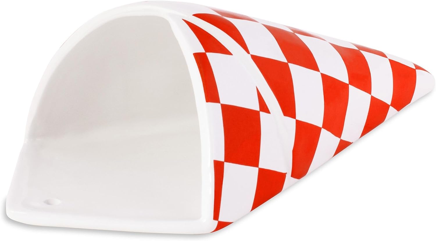 ban.do Vintage Inspired Checkered Bag Decorative Ceramic Wall Vase, Unique Home/Kitchen/Office Accent, Checkered Bag
