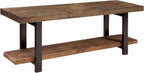 Alaterre Furniture Pomona Dining Bench - 48-Inch Modern Industrial Solid Wood Indoor Bench with Open Bottom Storage Shelf - Seating for Kitchen, Dining Room, and Living Room (Rustic Brown)