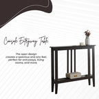 Kings Brand Furniture Narrow Console Table with Storage – Rectangular Entryway & Behind Sofa Table, Wood Accent Hallway Table for Foyer or Living Room, Espresso