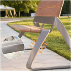 Benches, Modern Outdoor Benches, Patio Park with Backrests, Sturdy Stainless Steel, Leisure Chairs for Porch Garden Poolside Lawn(120 * 60 * 78)