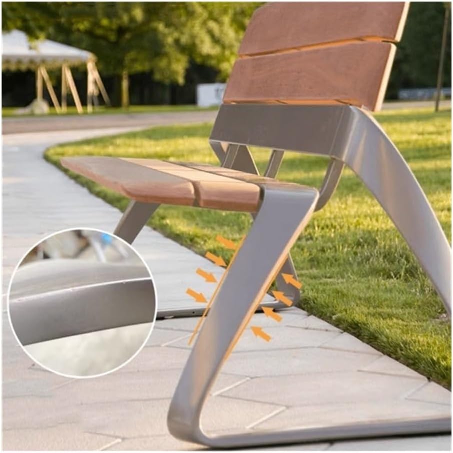 Benches, Modern Outdoor Benches, Patio Park with Backrests, Sturdy Stainless Steel, Leisure Chairs for Porch Garden Poolside Lawn(120 * 60 * 78)