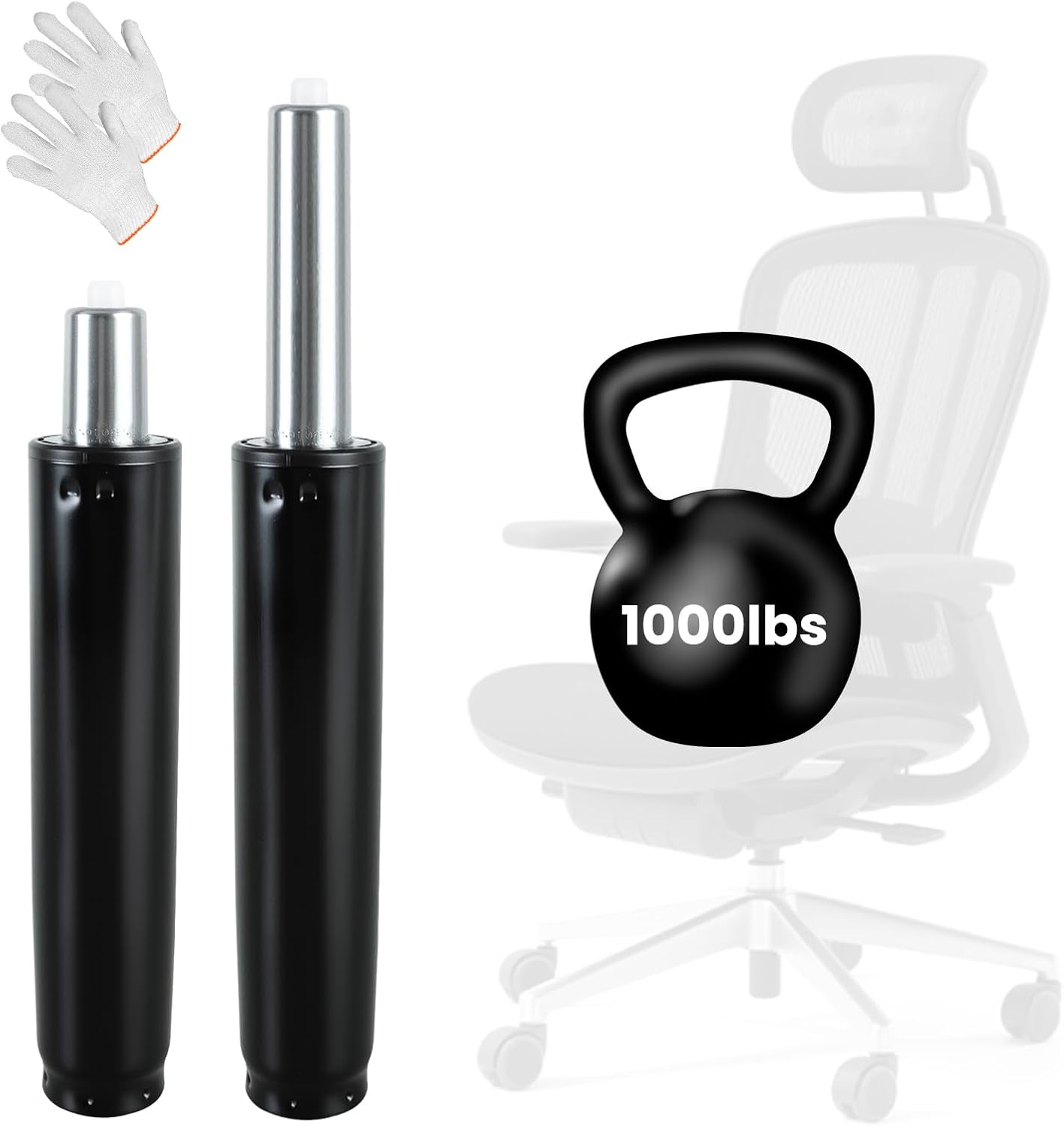 11 Inches to 16 Inches Office Chair Cylinder Replacement 1000lbs, 5.5" Stroke, Chair Gas Lift Cylinder Fits Most Chairs, Office Chair Hydraulic Cylinder Replacement Parts,Class 4