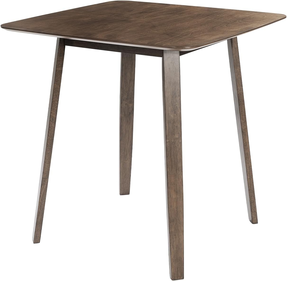 PrimeZone Counter Height Bar Table - Mid-Century Modern Kitchen Dining Table with Solid Wood Legs Load 300 LBS, Versatile Square High Top Desk 36" Ideal for Dining Room Home Bar Pub Cafe