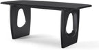 Morden Fort Modern Dining Table Set for 6, 68'' Rectangle Dining Table with 6 Chairs with Arms, Kitchen Table with Pedestal Base, Dinner Table for Dining Room, Kitchen, Living Room (Black)