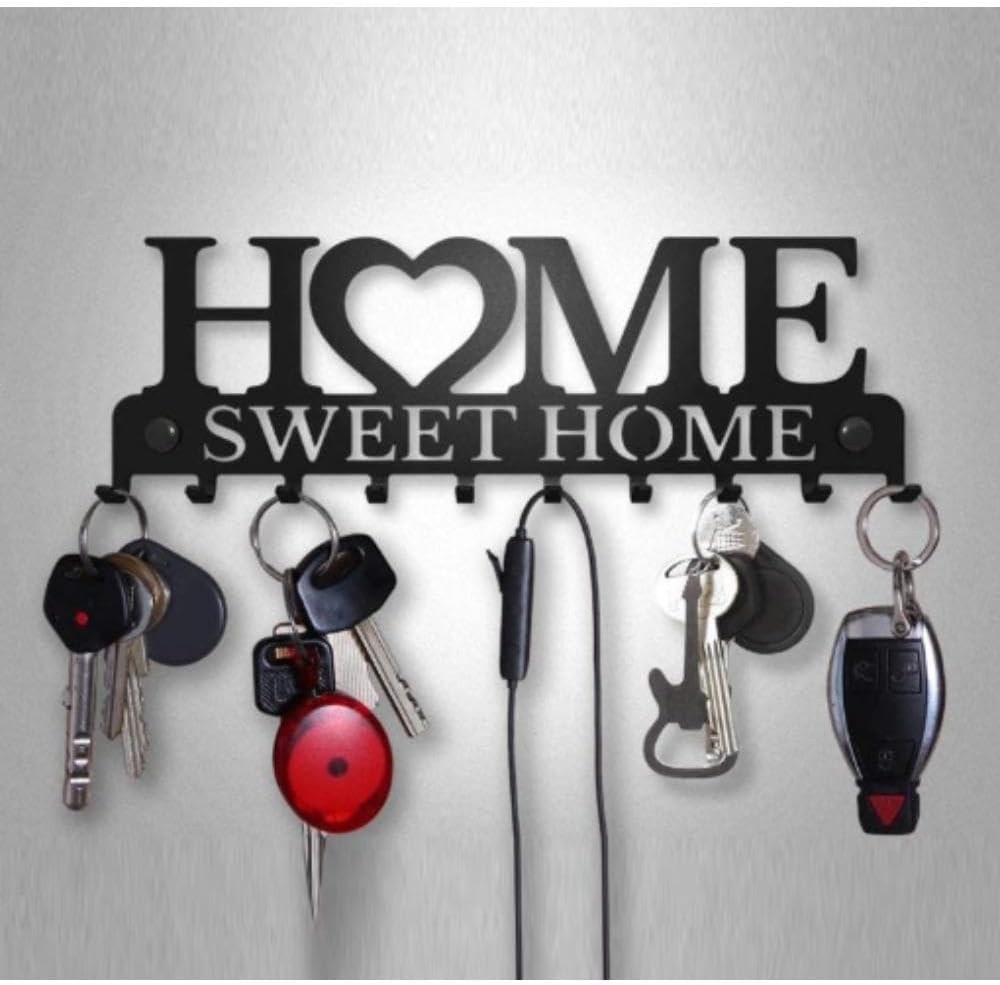 Wall-mounted Metal Coat Rack, Storage Rack Trim Metal Rack, Lock Rack, Steel Supply Vintage Trim for Front Door, Kitchen, Home and Vehicle Keys