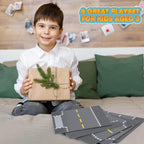 Lekebaby 12 Pack Road Base Plates 10x10 City Street Baseplates, 4 Curve / 4 T Junction / 3 Straight / 1 Junction, Compatible with Major Brands